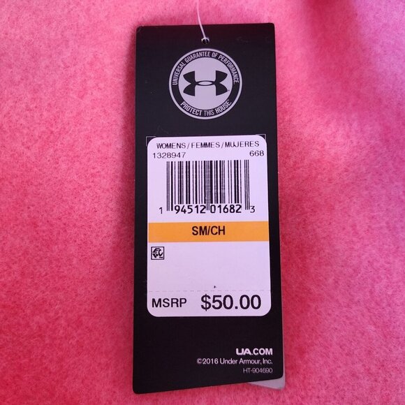 NWT Under Armour Loose Semi-Crop Pink Hoodie Sweatshirt Womens Small - Picture 8 of 10